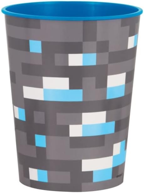 כוסות Minecraft לבנים | כוסות Minecraft לילדים | כוסות לטובת מסיבת Minecraft | Minecraft 16oz כוס פלסטיק | כוסות